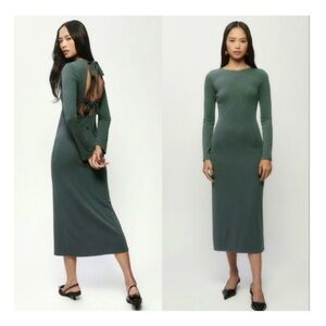Reformation Benedict Dress Green Size L